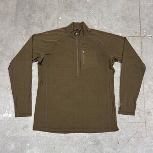 Kuiu Nuyarn Merino Wool Hunting Fishing Shirt 1/4 Zip Pullover Men XL Forrest